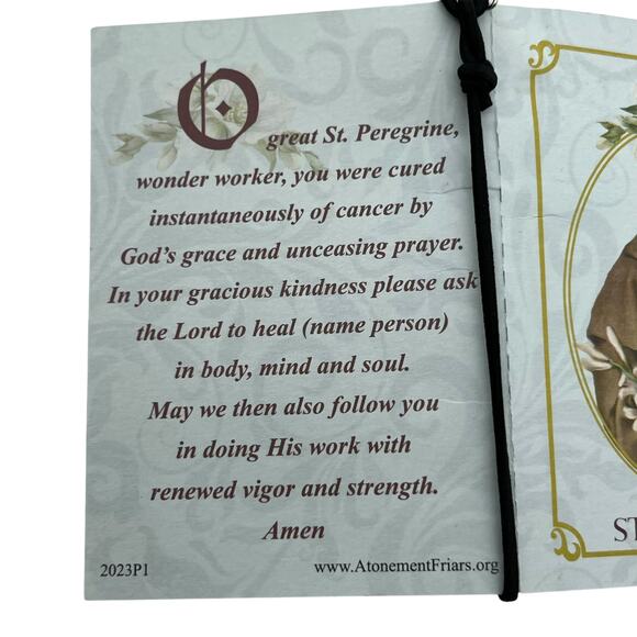 New Religious Prayer Card with Stretch Bracelet – St. Anthony & St. Peregrine - Picture 3 of 4